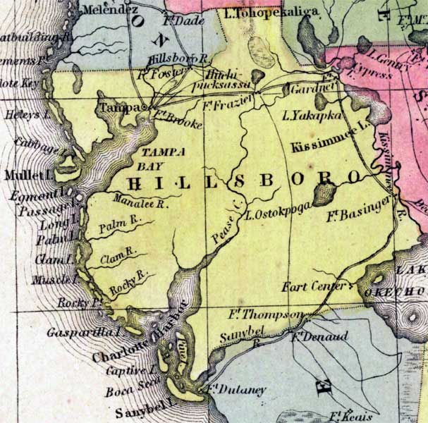 Map of Hillsborough County, Florida, 1882 - History & Genealogy Records of Hillsborough  County - Digital Collections