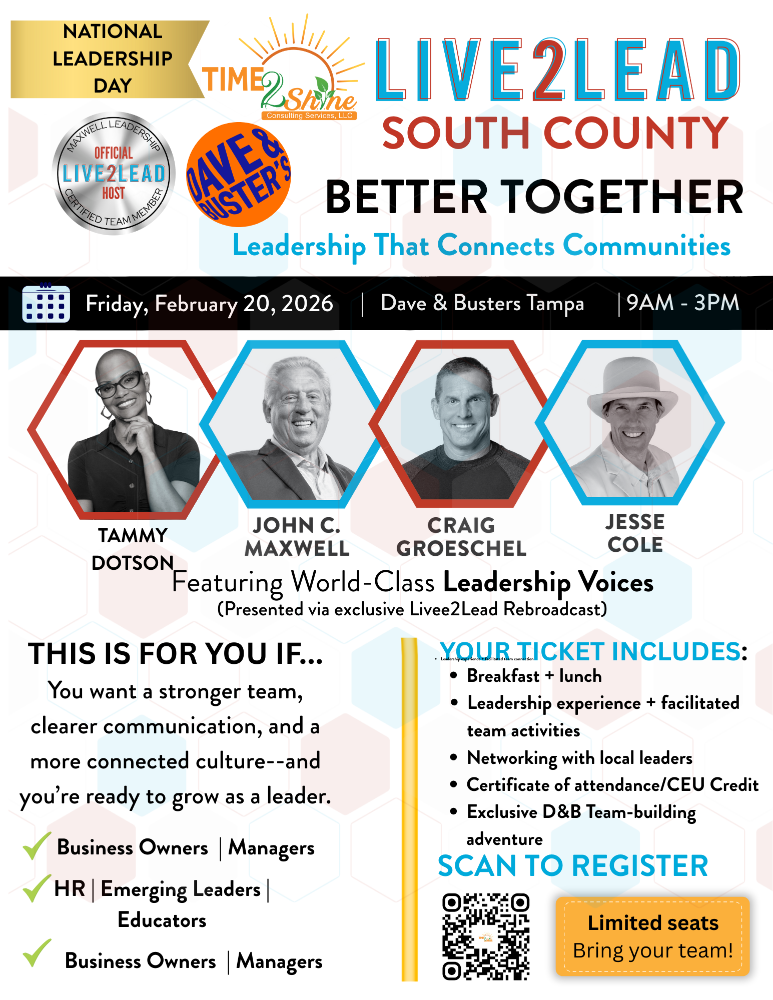 Live2Lead South County To Celebrate National Leadership Day At Dave & Buster’s