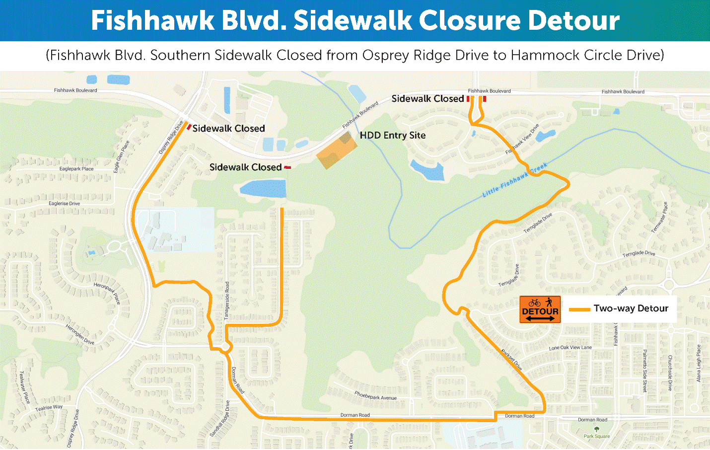 Fishhawk Ranch Cdd Property Map FishHawk Blvd. Sidewalk Closure Starts Monday | Osprey Observer